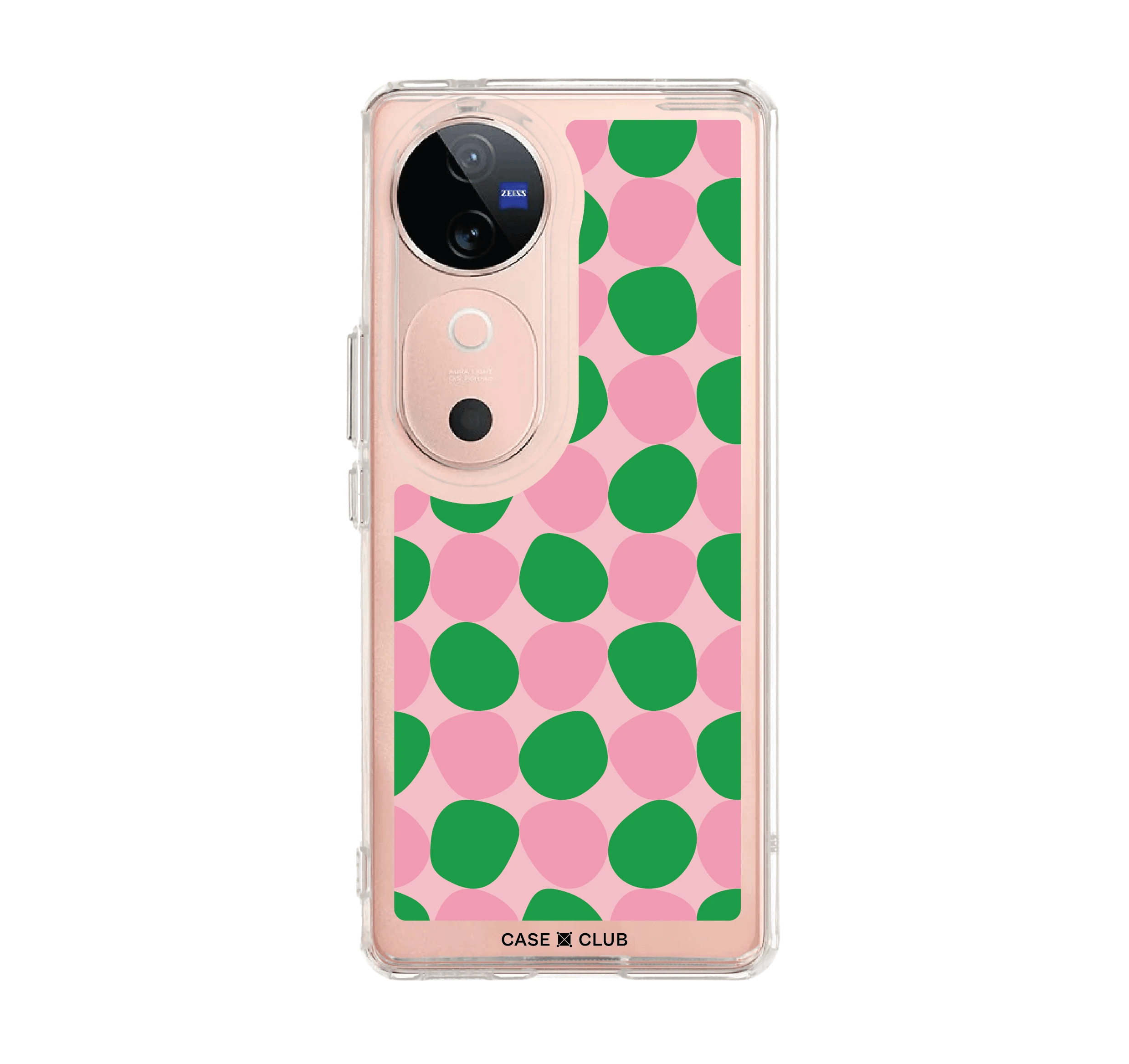 ลาย dot จุดสีเขียวชมพู